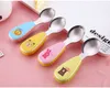 2pcs Stainless Spoon Fork Children Tableware Silicone Kitchen Goods Tableware Set Cartoon Cutlery Set Baby Learning Dinnerware Sets