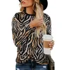 Leopardo Impresso Camisa 10 Cores Natal Halloween 3D Impresso Mulheres Camisas de Manga Longa Ao Ar Livre Tops LJJO7159