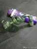 Pipes à fumer Pot en spirale classique Bongs en verre en gros, narguilé en verre, accessoires de pipe à fumée