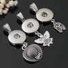 Noosa 18MM Chunks Snap Button Pendant Tree of Life Mom Heart Key Angel flower charm Fit Ginger Snap necklace bracelet Jewelry in Bulk