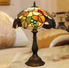 Lampe de Table Tiffany en verre teinté, raisin avec feuilles, lumière traditionnelle, lampes de chevet et de bureau, luminaire d'intérieur