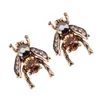 Wholesale-fashion luxury designer exaggerated cute lovely crystal bee insects animal stud earrings for woman