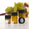 Empty Refillable 1ml 2ml 3ml 5ml Mini Glass Vial Amber Essential Oil Bottles