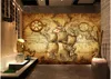 WDBH 3d po papier peint personnalisé mural Vintage carte du monde nautique thème décor à la maison salon 3d peintures murales papier peint pour murs 3 7303003