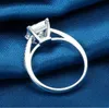 Moda Sterling 925 Rings Silver for Women Jewelry Design Simples Square Bridal Wedding noivado anel6403383