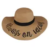 11 style Hot letter embroidery cap Big brim Ladies summer straw hat youth hats for women Shade sun hats Beach hat sale dc295