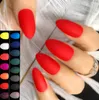 24PCS long pointed acrylic fake nails red matte pressure nails fine high heel artificial false fingers