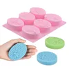 Sapone per stampi in silicone Stampo fai-da-te in silicone modello ovale fatto a mano candela a nido d'ape colore rosa facile da sformare 6 cavità