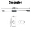 Umlight1688 Touch LED Dimmer Touch Switch con spina maschio DC femmina per lampada a striscia LED monocolore DC 12V-24V 6A nero / bianco