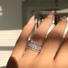 5 st Exquisite Bröllop Rhinestone Band Ringar Prinsessan Engagemang Gift Marry Kvinna Ring Bröllop Party Smycken Storlek 5 - 9