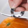 Roestvrijstalen dunner parer oranje fruit vinger type open schil keuken gadgets Protable apparaat open gereedschap YQ864