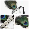 آرت ديكو القرن 20th Peacock Feather غطاء الرأس Gatsby ريشة الرأس 6693039