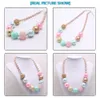 2020 New Fashion Baby Girls Chunky Necklace Gold+Pink+Blue Chunky Bubblegum Beaded Necklace Girls Chocker Chain Necklace