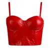 Women Leather Bra Tops Gothic Push Up Bra Corsage Sexy lingerie Corset Fashion Party Bra Club tops Wear Plus Size202W