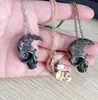 Isang 2021 mannen vrouwen persoonlijkheid half schedel ketting antiek zilver koper gotische sieraden schedel ketting groothandel in0528