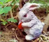 Кролик орнамент бонсай садовые украшения Мосс микро пейзаж реквизит животных модель ремесел смола зайчик