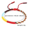 Novas pulseiras multicoloridas de nó budista tibetano boa sorte corda vermelha pulseiras trançadas para mulheres e homens
