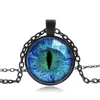 Ожерелья мужского Трехмерное глаз дракона стек ожерелье красочных глаз кулон стекло кабошон Купол красивые ювелирные изделия ожерелья Мужчина