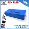 Мощный 1800W 60V 30Ah литиевый литий-ионный аккумулятор для электрического скутера велосипед с 30A BMS + зарядное устройство бесплатная доставка