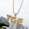 Numbers AZ Custom Name Bubble Letters Necklace Pendant For Men Women Gold Silver Color With Rope Chain och Tennis Chain9059440