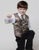 Real Tree Camo Boy's Formal Wear Vests With Ties Camouflage Groom Boy Vest Cheap Satin Custom Formal Wedding Vests Camouflage