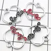 Granel 100 unids/lote dijes de corazón palabra amor encantos colgante 18*18mm bueno para la fabricación de joyas artesanales DIY