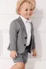 Verão Bebê Infantil Boy Designer Roupas Bonito Menino Formal Ternos para Casamento Prom Jantar Crianças Desgaste (Casaco + Calças)