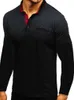 Männer Langarm Polos Farbverlauf Casual Golf Klassische Slim Fit Bluse Shirts Tops Männlich Herbst Mode Kleidung