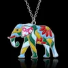 Hot Painting Oil Animal Series Necklace For Women Horse Dragon Elephant Cat Dog Butterfly Owl Unicorn Pendientes Charms Jewelry