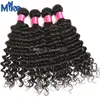 MikeHAIR Brazilian Human Hair Deep Wave Curly Natural Color Hair Extenstions 8-30Inch 100g/pc Brazilian Deep Wave Hair 4 Bundles On Sale