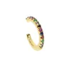 Earcuff Orecchini 925 Sterling Delicato Arcobaleno Cz Orecchini Piccole Dimensioni Bambina Orecchino Polsino Orecchio Colori Micro Pave Circle