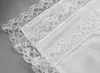 25cm White Lace Thin Handkerchief 100% Cotton Towel Woman Wedding Gift Party Decoration Cloth Napkin DIY Plain Blank Handkerchief DBC BH2669