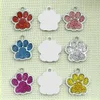 Whole 60pcslot Glitter Paw Pet ID Tags Stainless Steel Personalized Puppy Cat ID Tag For Small Dogs and Cats Engraved3753336