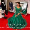 Zümrüt Yeşil Resmi Elbiseler Akşam Giyim 2019 Uzun Kollu Dantel Aplike Boncuk Artı Boyutu Balo Elbise Robe de Soiree Quinceanera Balo Abiye