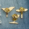 Tecknad brooch pin naturlig enkel grön lövböna groddar märken pin brosch applique tyg skjorta väska tillbehör smycken gåvor bh2184 cy