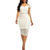 Sexy vrouwen jurk kant holle backless elegante partij chic retro jurk zwart witte kanten jurken plus size