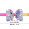 16pcs/Lot 4.3'' Colorful Rainbow Hair Bands Grosgrain Ribbon Bow Headband Print New Design Boutique Hair Accessories for Baby Girls