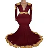 Longues robes de soirée sirène ajustées or appliques noir blanc ivoire rose bordeaux dos ouvert robe de bal robes de soirée sexy