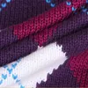 (3шт = 20% скидка) Argyle Pattern Design V-образным вырезом мужской вязаный жилет мужчина без рукавов свитер жилет фиолетовый зеленый коричневый желтый коричневый