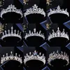 Charmante Prinses Champagne Zilveren Kralen Kristallen Bruids Tiaras Kroontjes Bruids Hoofdepunten Bruids Accessoires Bruiloft Tiara's / Crowns T303591