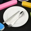 Stainless Steel Dinner Set Travel Camping Cutlery Tableware Set Dinnerware farm party Case Kit Fast Shipping F3646