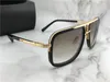 Luxury Square Pilot Solglasögon Guld / Brun Gradient Titanium Designer Mode Märke Drive Sun Glas Eyewear Sommar Ny med låda