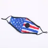 DHL verzending ontworpen Amerikaanse vlag masker katoen herbruikbare mofle masker ademhalingsventiel vervanging filter invoegen masker gedrukt
