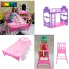 Plastic Miniatuur Dubbele / Eenpersoonsbed Doll-stoel Speelgoed Meubilair voor Poppenhuis Spelen DIY Pop House Accessoires Speelgoed