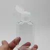 Botella de gel desinfectante para manos vacía de 60ml, botella líquida de jabón para manos, botella de viaje para mascotas exprimida transparente