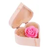 selling products heart shaped wooden box soap flower simulation colorful rose small wooden box support301w