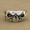 Groothandel - 925 Sterling zilveren schedel ring heren biker punk ring ta14 US maat 7 ~ 14