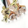 19 Farben kreatives Kristallglas Kawaii Kugelschreiber-Mädchen-Dame Ring Big Gem Kugelschreiber mit großem Diamanten-Mode-Schule Bürobedarf