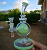 7.8 "Duş başlık cam su bongs topu benzersiz bong yağ teçhizatı dab teçhizatlar el sanatları su boruları kalın cam bongs ile 14mm kase