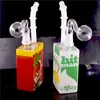 14mm Hitman verre Bong conduites d'eau coloré concombre liquide Sci boîte de jus épais Pyrex plates-formes pétrolières mini bécher Bongs avec tuyau de brûleur à mazout en verre